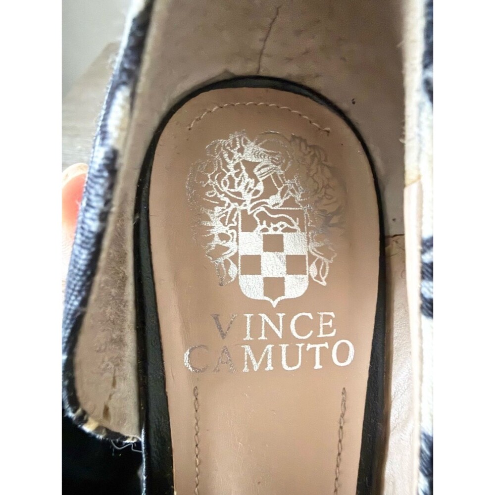 Vince Camuto d'Orsay Halona Pump in Black and White Floral Fabric Size 6.5 - Picture 4 of 6